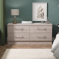 Ellington 4 Drawer Low Storage Unit Grey Oak from Roseland Furniture