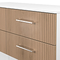 Ellington 4 Drawer Low Storage Unit Slatted Effect White from Roseland Furniture