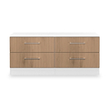 Ellington 4 Drawer Low Storage Unit Slatted Effect White from Roseland Furniture