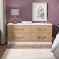 Ellington 4 Drawer Low Storage Unit Slatted Effect White from Roseland Furniture