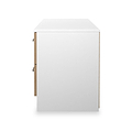 Ellington 4 Drawer Low Storage Unit Slatted Effect White from Roseland Furniture