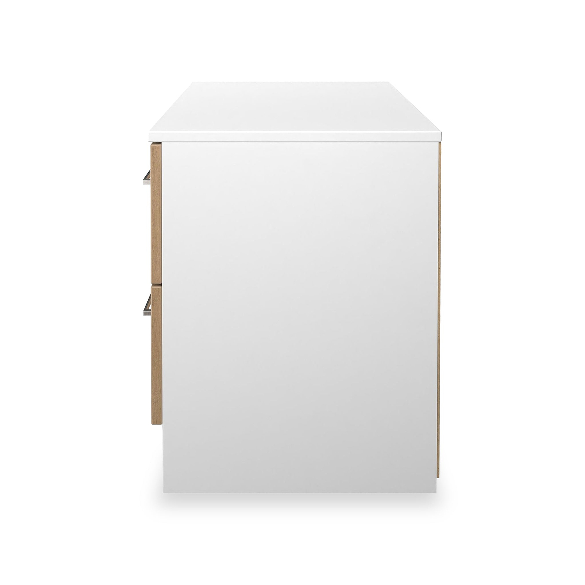 Ellington 4 Drawer Low Storage Unit Slatted Effect White from Roseland Furniture