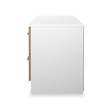 Ellington 4 Drawer Low Storage Unit Slatted Effect White from Roseland Furniture
