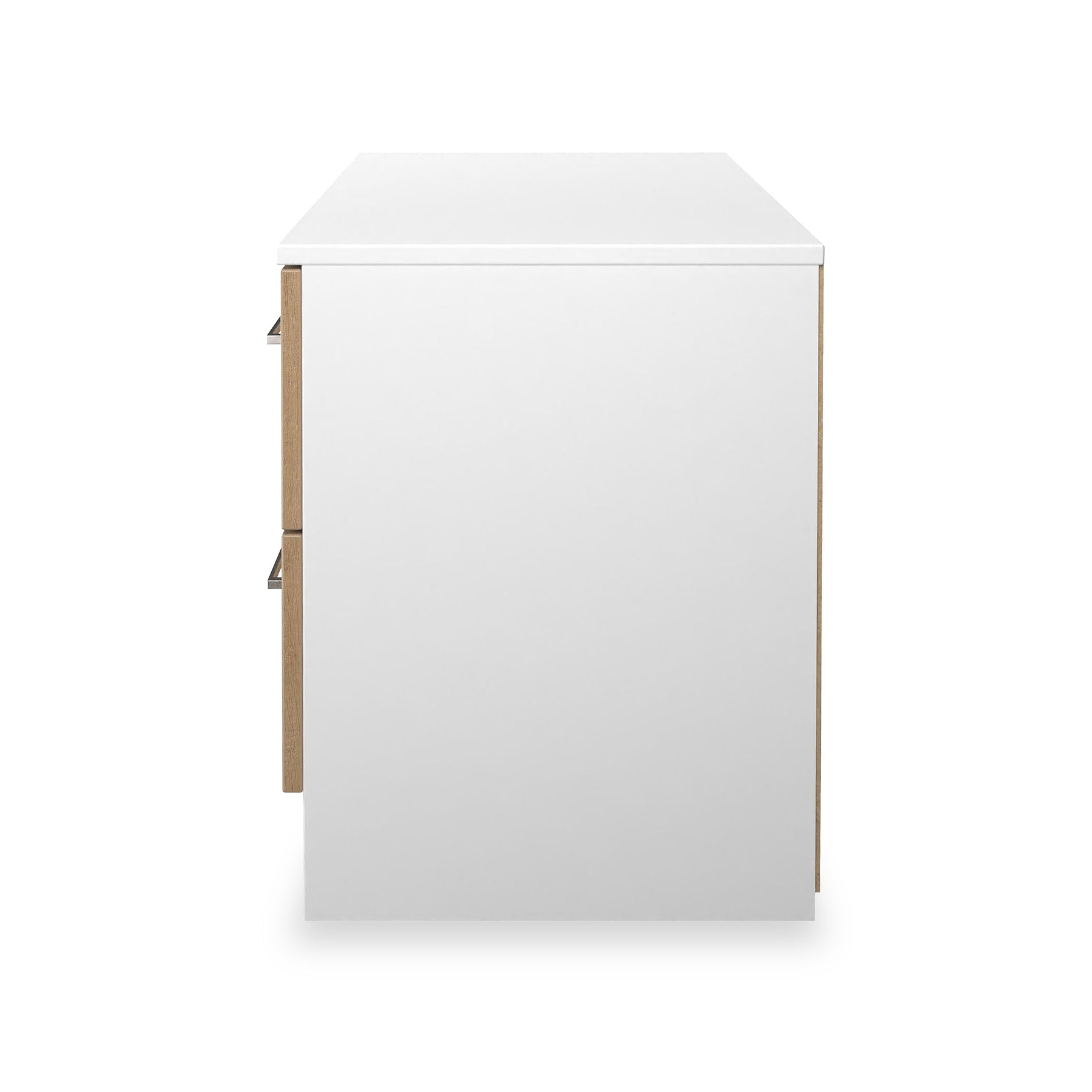 Ellington 4 Drawer Low Storage Unit Slatted Effect White from Roseland Furniture