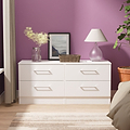 Ellington 4 Drawer Low Storage Unit White from Roseland Furniture