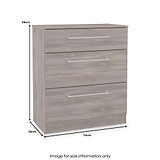 Ellington 3 Drawer Deep Chest Grey Oak from Roseland Furniture