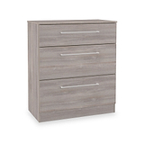 Ellington 3 Drawer Deep Chest Grey Oak from Roseland Furniture
