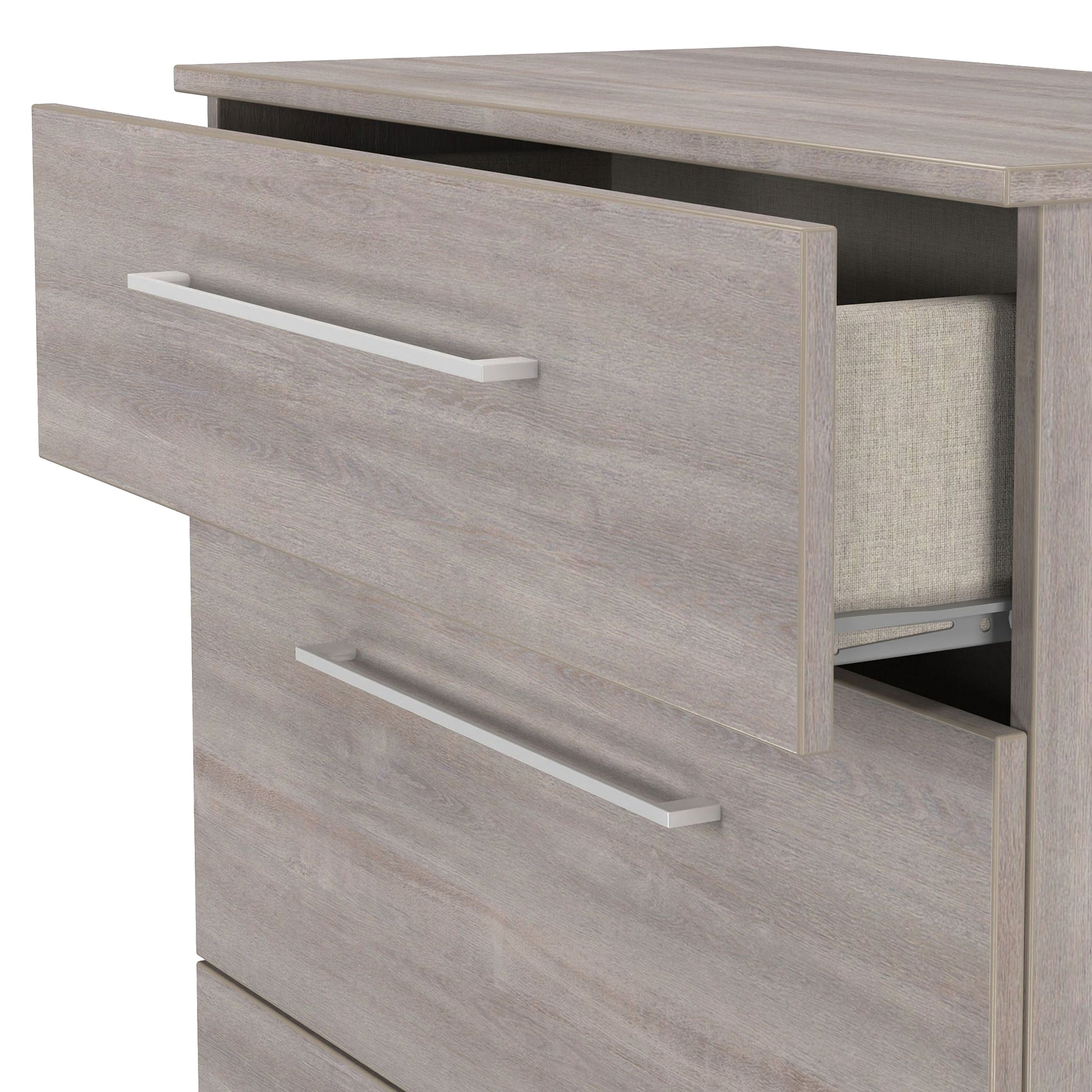 Ellington 3 Drawer Deep Chest Grey Oak from Roseland Furniture