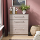 Ellington 3 Drawer Deep Chest Grey Oak from Roseland Furniture