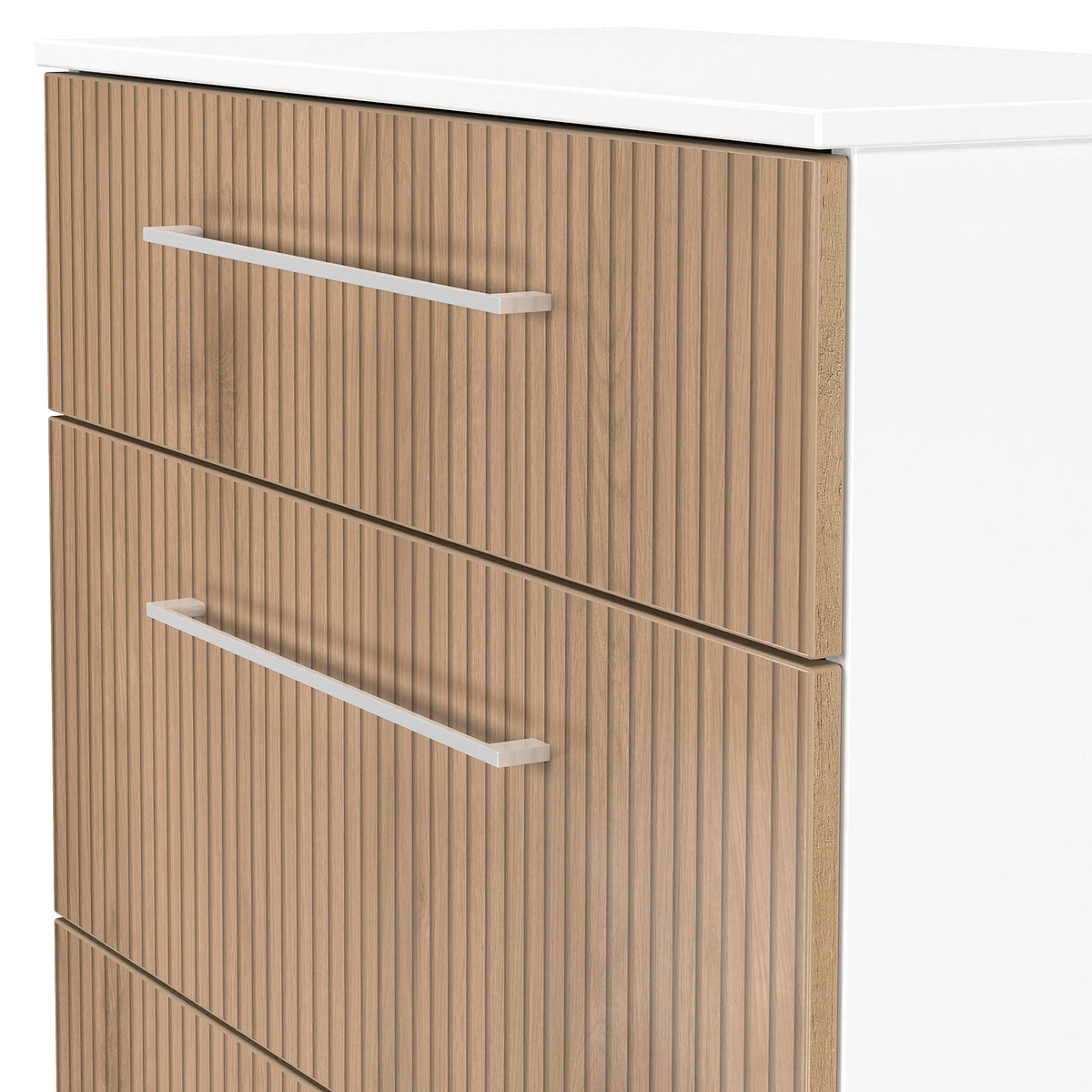 Ellington 3 Drawer Deep Chest Slatted Effect White from Roseland Furniture