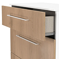 Ellington 3 Drawer Deep Chest Slatted Effect White from Roseland Furniture