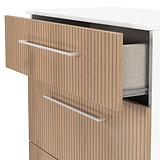 Ellington 3 Drawer Deep Chest Slatted Effect White from Roseland Furniture