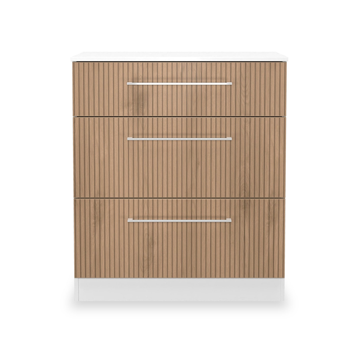 Ellington 3 Drawer Deep Chest Slatted Effect White from Roseland Furniture