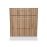 Ellington 3 Drawer Deep Chest Slatted Effect White from Roseland Furniture