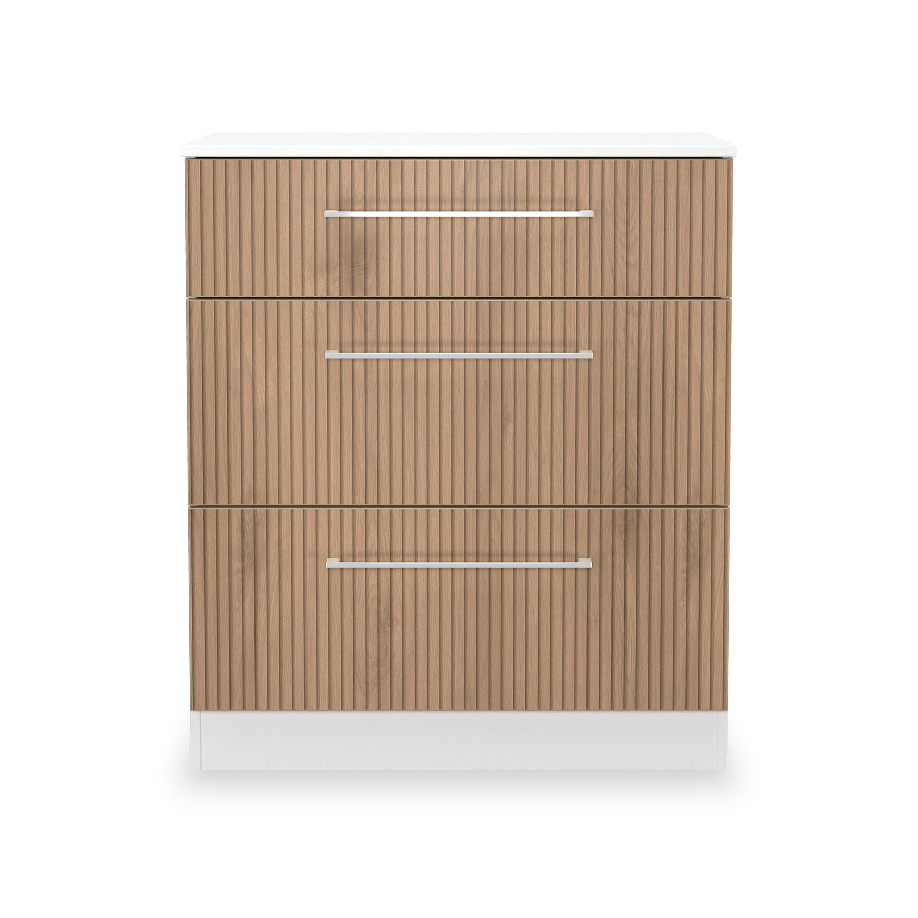Ellington 3 Drawer Deep Chest Slatted Effect White from Roseland Furniture