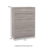 Ellington 4 Drawer Deep Chest Grey Oak from Roseland Furniture