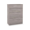 Ellington 4 Drawer Deep Chest Grey Oak from Roseland Furniture