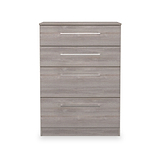 Ellington 4 Drawer Deep Chest Grey Oak from Roseland Furniture