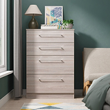 Ellington 4 Drawer Deep Chest Grey Oak from Roseland Furniture