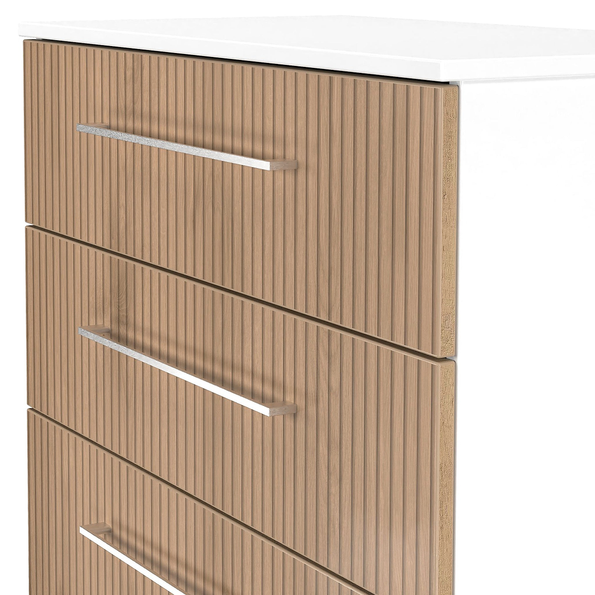 Ellington 4 Drawer Deep Chest Slatted Effect White from Roseland Furniture