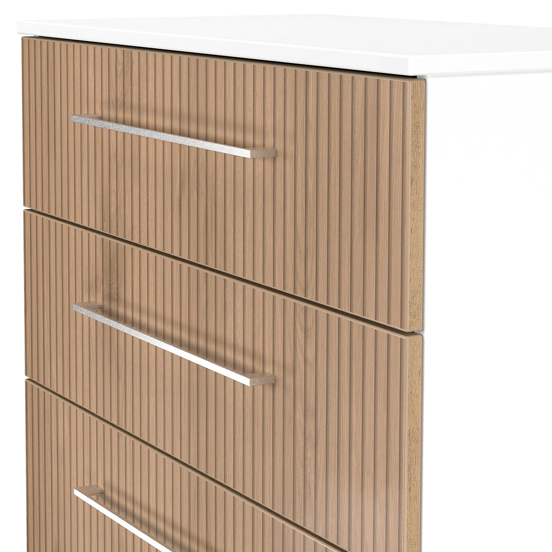 Ellington 4 Drawer Deep Chest Slatted Effect White from Roseland Furniture
