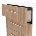 Ellington 4 Drawer Deep Chest Slatted Effect White from Roseland Furniture