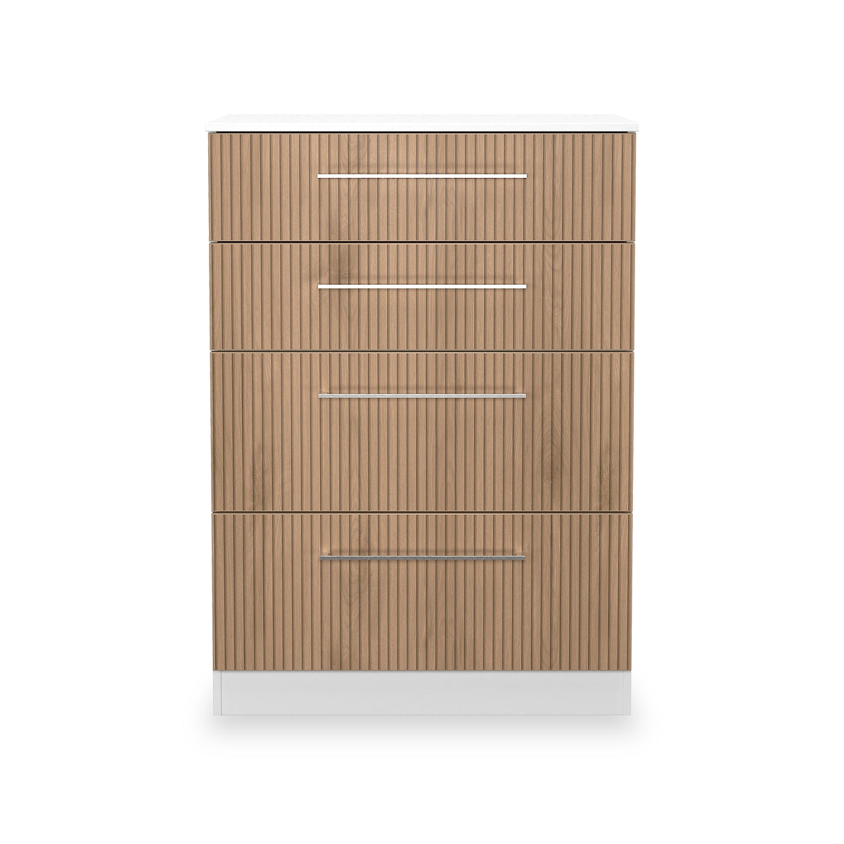 Ellington 4 Drawer Deep Chest Slatted Effect White from Roseland Furniture