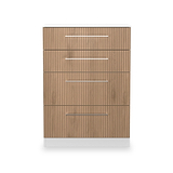 Ellington 4 Drawer Deep Chest Slatted Effect White from Roseland Furniture