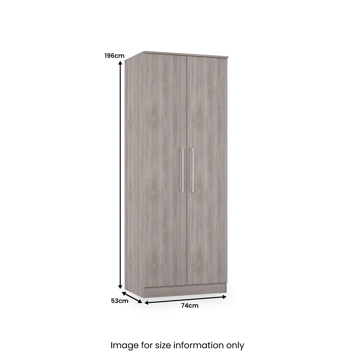 Ellington Double Wardrobe Grey Oak from Roseland Furniture