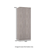 Ellington Double Wardrobe Grey Oak from Roseland Furniture