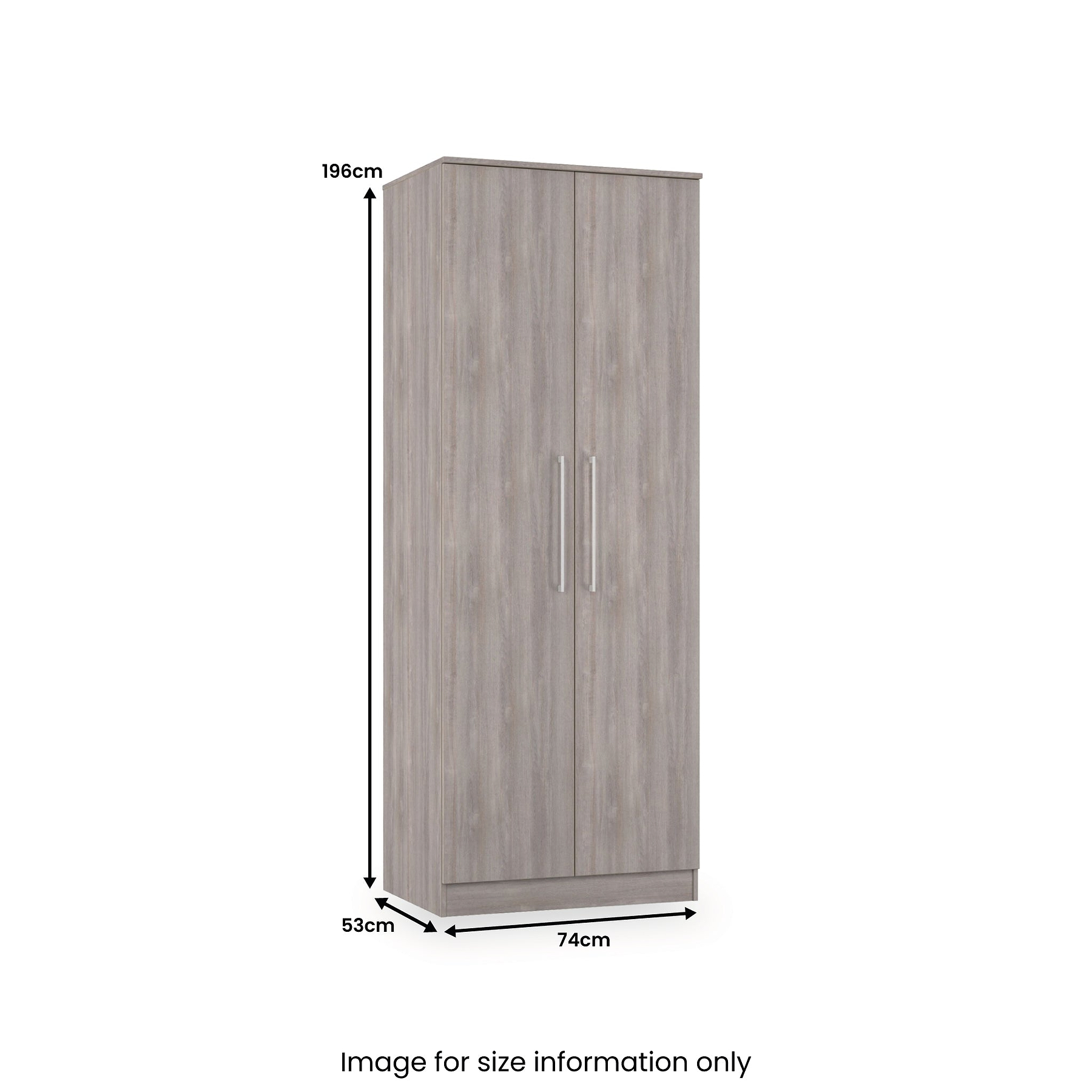 Ellington Double Wardrobe Grey Oak from Roseland Furniture
