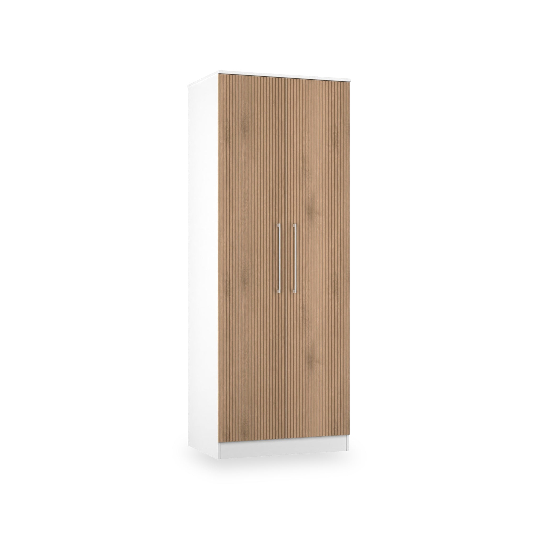 Ellington Double Wardrobe Slatted Effect White from Roseland Furniture