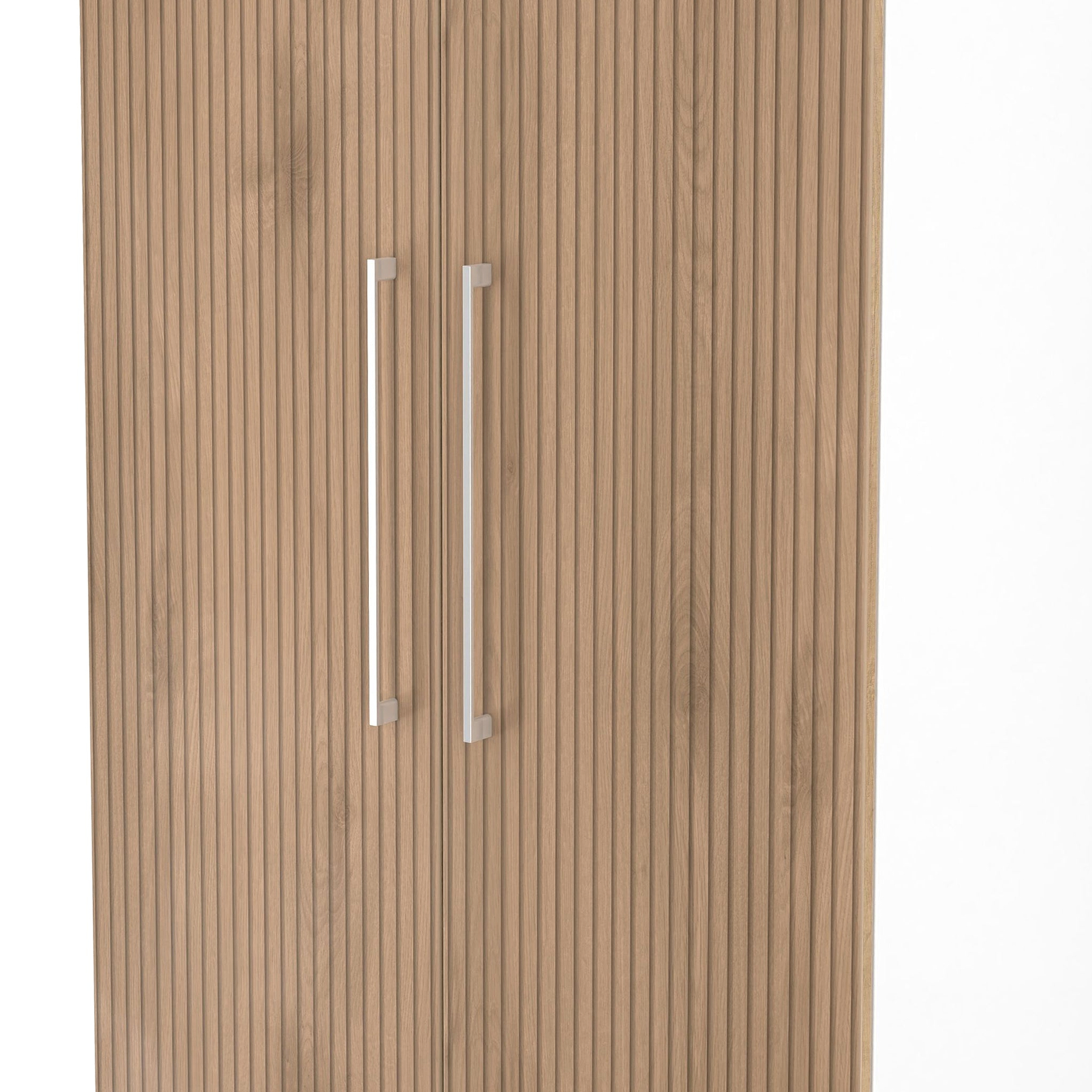 Ellington Double Wardrobe Slatted Effect White from Roseland Furniture