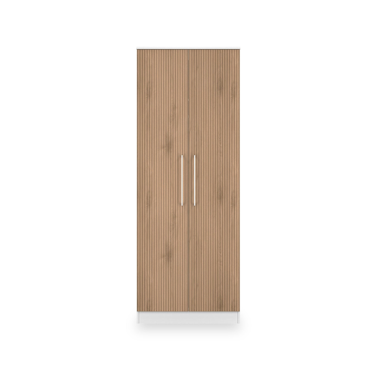 Ellington Double Wardrobe Slatted Effect White from Roseland Furniture