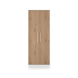 Ellington Double Wardrobe Slatted Effect White from Roseland Furniture