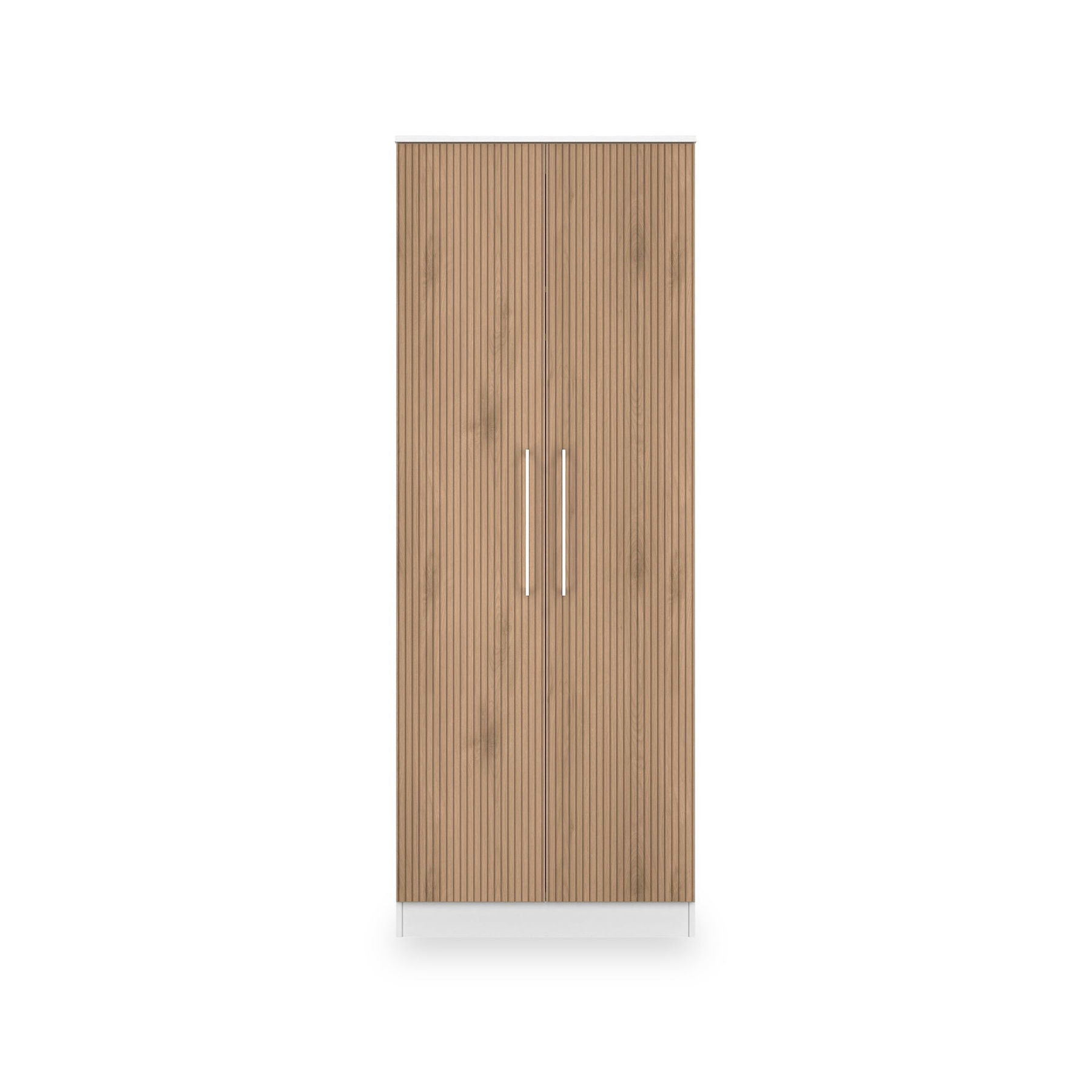 Ellington Double Wardrobe Slatted Effect White from Roseland Furniture