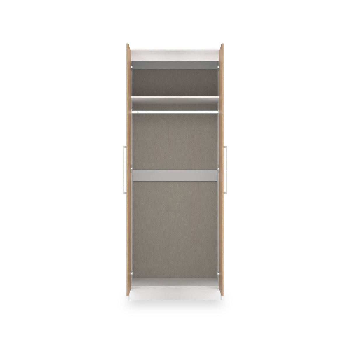 Ellington Double Wardrobe Slatted Effect White from Roseland Furniture