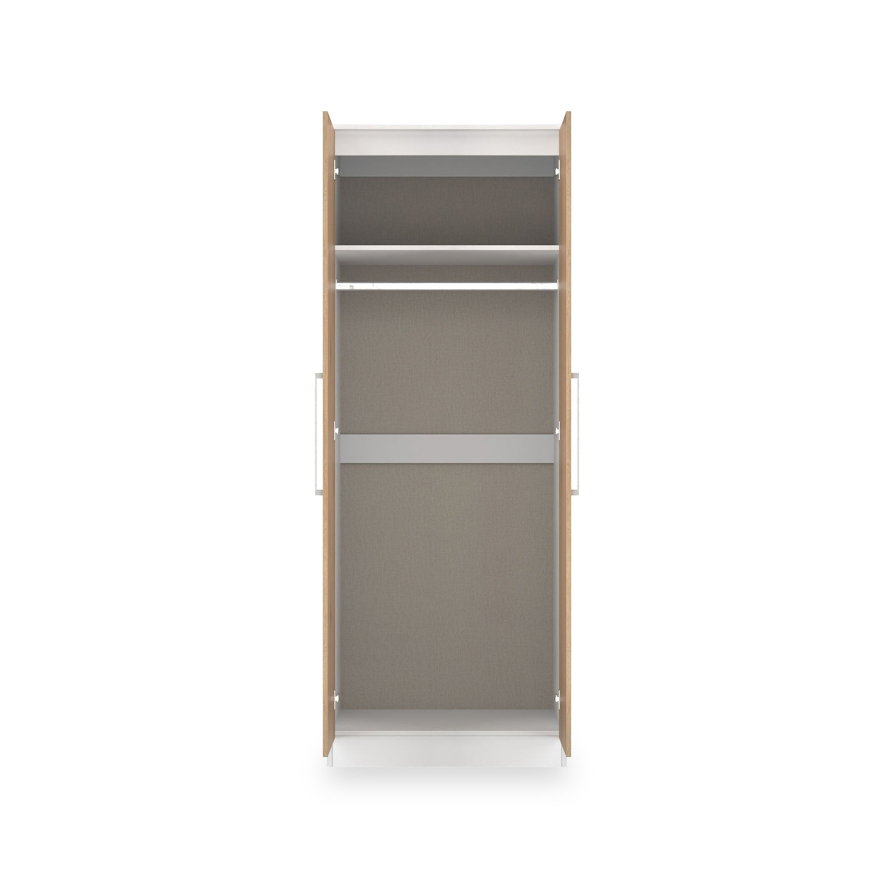 Ellington Double Wardrobe Slatted Effect White from Roseland Furniture