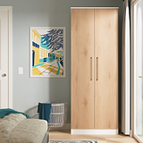 Ellington Double Wardrobe Slatted Effect White from Roseland Furniture