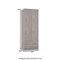 Ellington Double Wardrobe with Drawers Grey Oak from Roseland Furniture