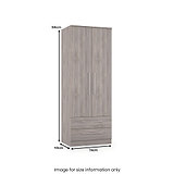 Ellington Double Wardrobe with Drawers Grey Oak from Roseland Furniture