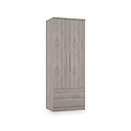 Ellington Double Wardrobe with Drawers Grey Oak from Roseland Furniture