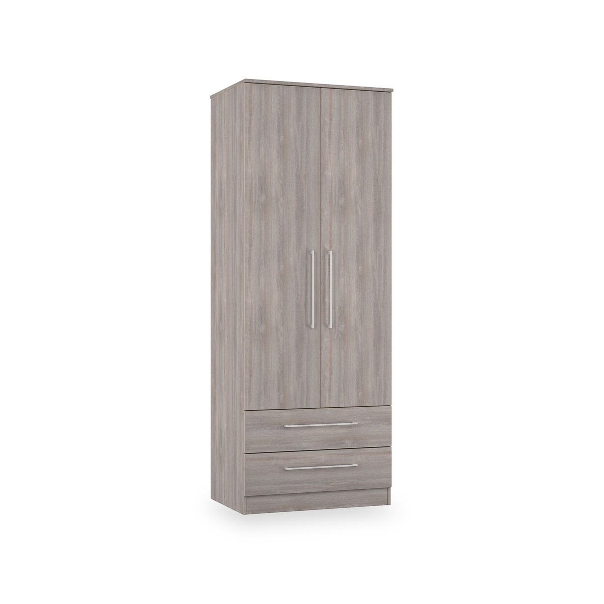 Ellington Double Wardrobe with Drawers Grey Oak from Roseland Furniture