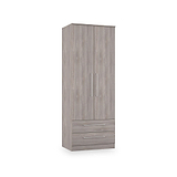 Ellington Double Wardrobe with Drawers Grey Oak from Roseland Furniture