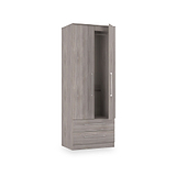 Ellington Double Wardrobe with Drawers Grey Oak from Roseland Furniture