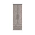 Ellington Double Wardrobe with Drawers Grey Oak from Roseland Furniture