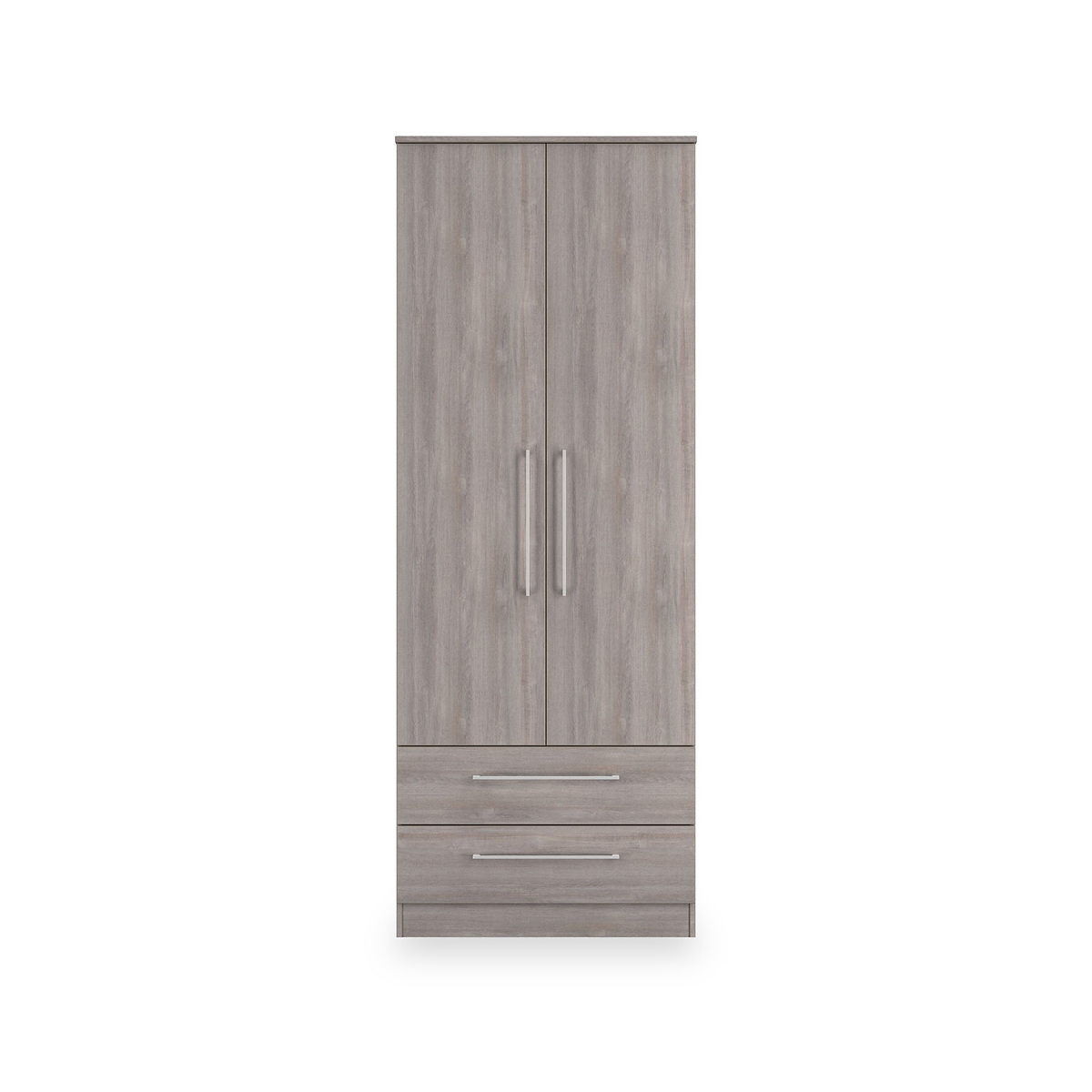 Ellington Double Wardrobe with Drawers Grey Oak from Roseland Furniture