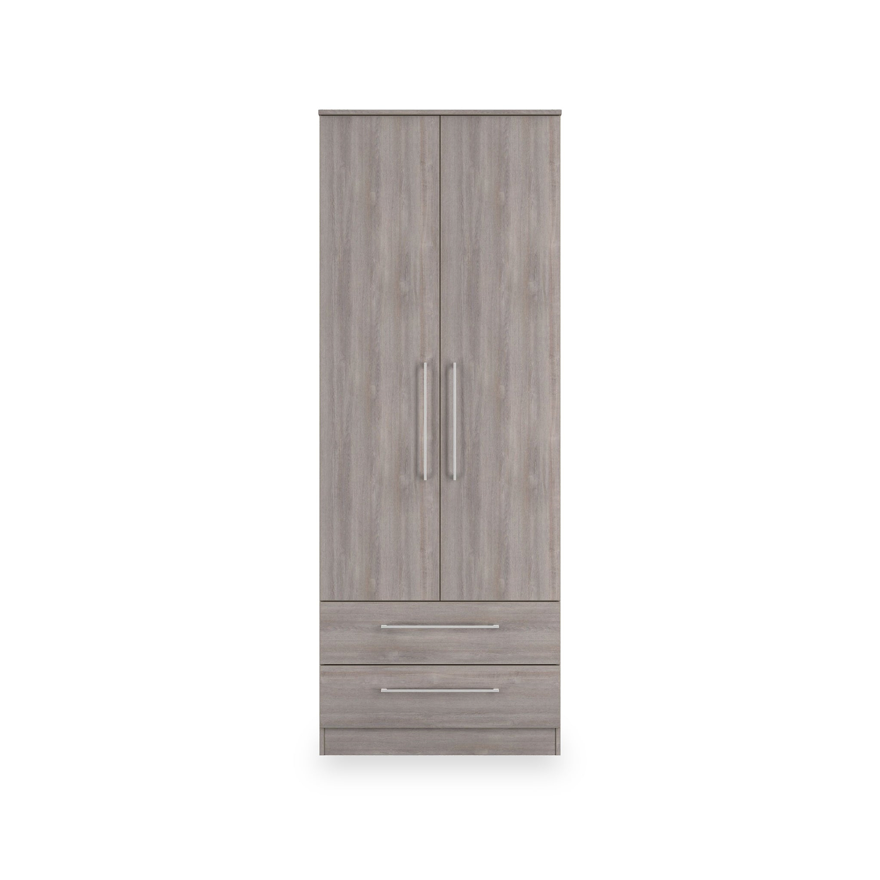 Ellington Double Wardrobe with Drawers Grey Oak from Roseland Furniture