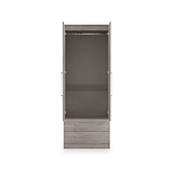 Ellington Double Wardrobe with Drawers Grey Oak from Roseland Furniture