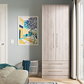 Ellington Double Wardrobe with Drawers Grey Oak from Roseland Furniture